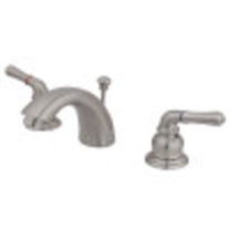 Kingston Brass Magellan Two Handle 4" to 8" Mini Widespread Lavatory Faucet with Retail Pop-up
