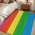 thumbnail image 4 of Colorful Wooden Grain Area Rugs 2.7'x5', Washable Small Throw Rugs for Kitchen Bedroom, Farmhouse Vintage Country Gradient Indoor Outdoor Rug Non-Slip Low Pile Carpet Runner Reversible Floor Mats, 4 of 8