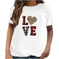 thumbnail image 1 of Pompotops T-Shirt Décontracté à Manches Courtes pour Femme avec Imprimé « Love », 1 of 4