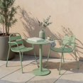 thumbnail image 2 of Tcbosik 3-Piece Bistro Set, 24.2" Round Table and 2 Armchairs, Metal Patio Set for Balcony, Backyard, Garden, Deck, Dark Green, 2 of 9