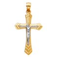 thumbnail image 1 of 14K 2T Jesus Crucifix Cross Religious Pendant, 1 of 1