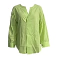 thumbnail image 5 of Womens Spring Tops Trendy Linen Long Sleeve Button Plus Size Blouse Oversized Tshirts for Women, 5 of 6