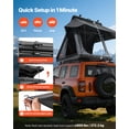 thumbnail image 2 of VEVOR Rooftop Tent Hard Shell, 2-3 Person Aluminum Roof Top Tent Hardshell with Tri-Color LED Light & Thick Mattress, Waterproof Windproof Overland Camping Car Roof Rack Suitable for Jeep SUV Pickup, 2 of 9