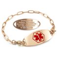 thumbnail image 1 of MedicEngraved Rose Gold Stainless Steel Custom Medical Alert Bracelet - 4mm Paperclip Link, 1 of 7