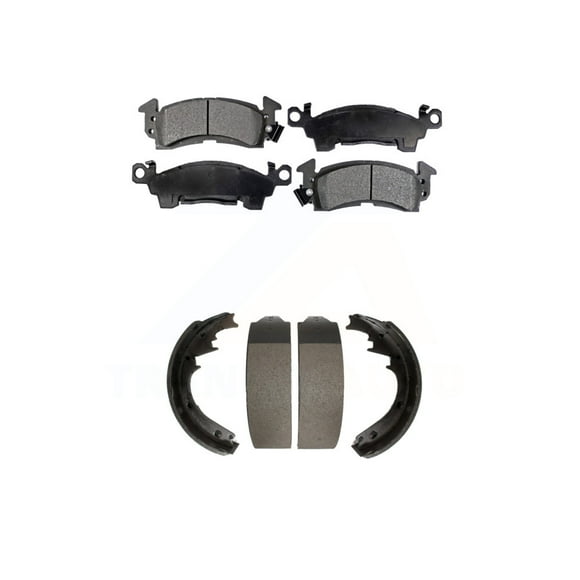 Transit Auto Front Rear Ceramic Brake Pads Drum Shoe Kit for Car Chevrolet GMC C10 C1500 G20 G2500 K10 K1500 R10 K2500 Jimmy C2500 Cadillac R1500 G10 V10 Fleetwood G1500 Blazer V1500 K5 C20 KTN-100090
