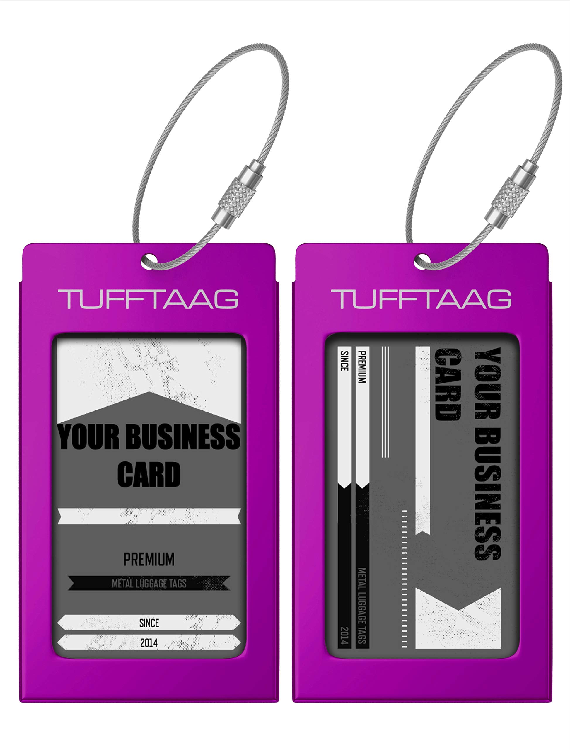 Luggage Tags Business Card Holder TUFFTAAG Travel ID Bag Tag in Many