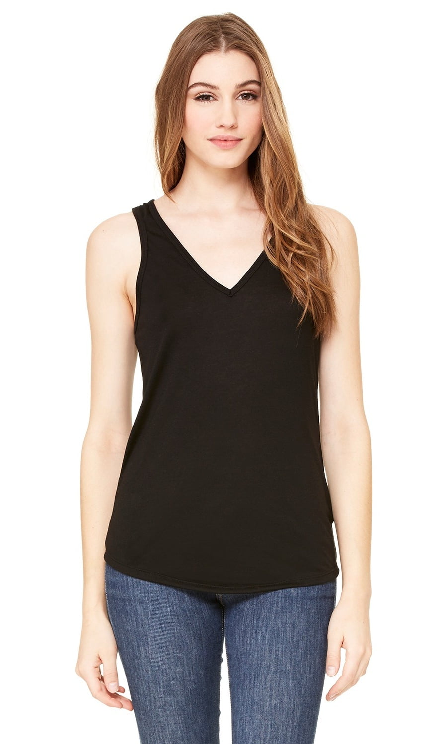 Black V Neck Tank Top
 BELLA CANVAS The Bella Canvas La s Flowy V Neck Tank Top BLACK