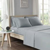 Comfort Classics Microfiber 6 Piece Gray Sheet Set with Side Storage Pockets, Queen