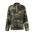 thumbnail image 6 of WTOBBY Men's Camo Print Quarter Zip Turtleneck Long Sleeve Shirt Fashionable Casual Top for Everyday Wear and Comfortable Layering in Fall,Dark Green XL, 6 of 6