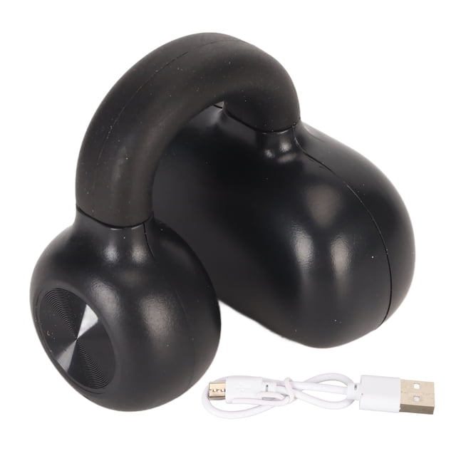 Auriculares Bluetooth con clip para la oreja, HiFi, reducción de ruido, recargables, de una sola oreja, inalámbricos, para deportes, color negro