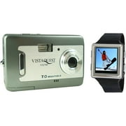 Vistaquest V700 Gray 7 MP Digital Camera & 2.4" LCD, WristVu Black Digital Photo Watch