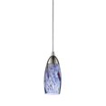 thumbnail image 1 of 1 Light Pendant In Satin Nickel And Starlight Blue Glass, 1 of 3