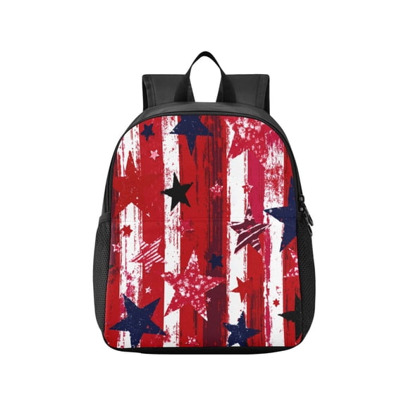 Toddler Backpack Retro Distressed Star Stripe Print Waterproof Lightweight Backpack Casual Mini Daypack for Daycare & Travel