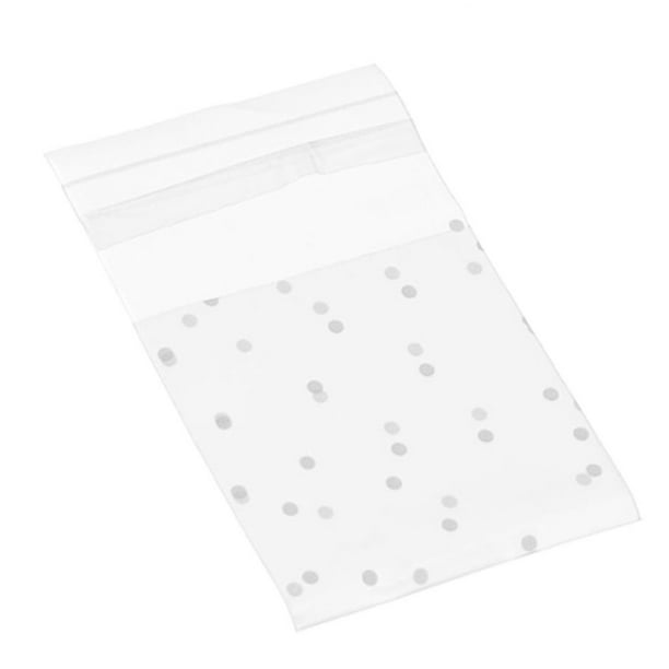 WORGEOUS 300 piezas Bolsas para hornear Bolsas para dulces Bolsas para galletas Bolsa de regalo para bocadillos Bolsa para empaque de galletas Suministros navideños creativos sin cinta Blanco