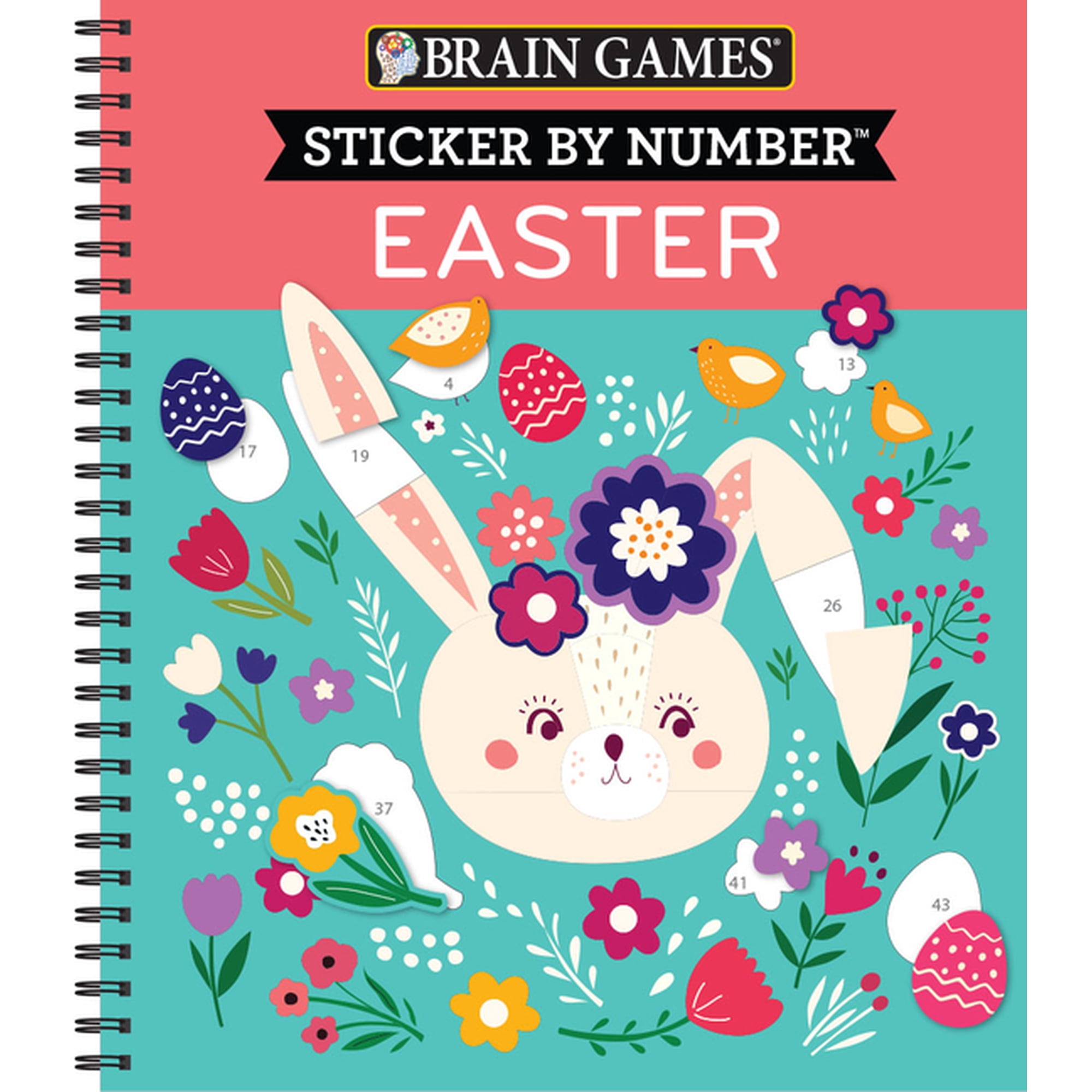 Brain Games - Sticker by Number Brain Games - Sticker by Number: Easter, (Spiral-Bound)