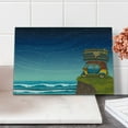 thumbnail image 2 of Ocean Cutting Board, Cartoon Car with Surfboards Blue Night Ocean Waves Travel Summer Island Illustration, Decorative Tempered Glass Cutting and Serving Board, Small Size, Multicolor, by Ambesonne, 2 of 5