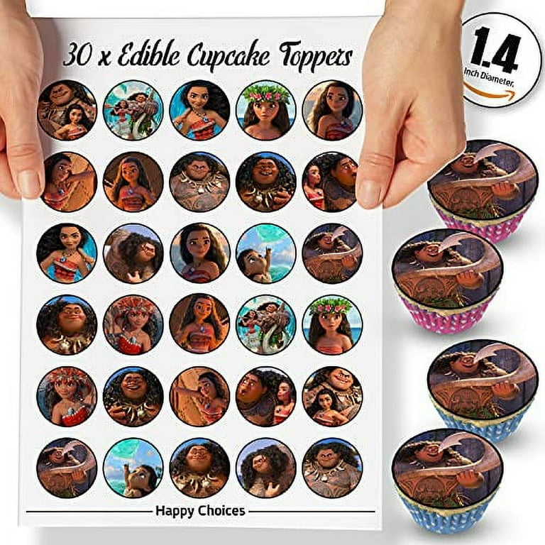 Disney Moana Collection Cupcake Topper, by Iprint (20 Count) - Walmart.com for Free Printable Moana Cupcake Toppers