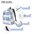 thumbnail image 5 of Casual Canvas Backpack Without Interlayer Large Capacity Stick Bag Design For Outdoor Shopping Office Outdoor Sports Doderblue Checked Hand-Drawn Sketch_2 Small, 5 of 7