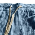 thumbnail image 6 of Yievot Cotton Shorts for Men Casual Drawstring Elastic Waist Loose Fit Summer Vacation Travel Shorts, 6 of 7