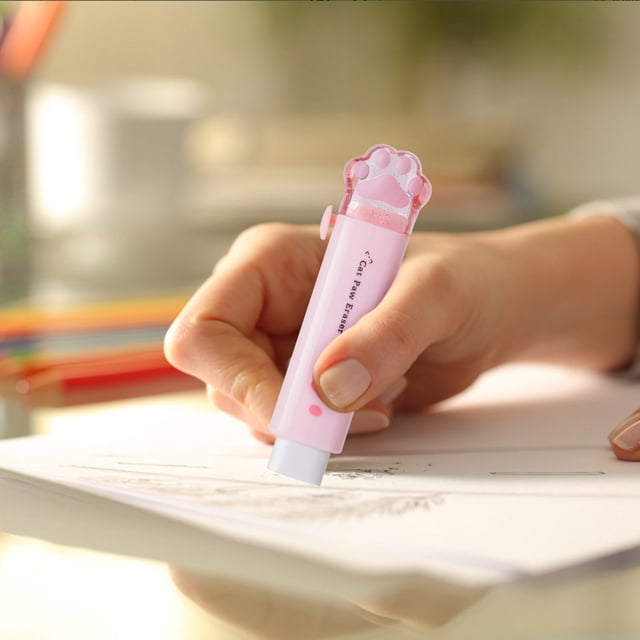 YIMWNYI Cute Cats Claw Rubber Eraser, Easy-to-Use Sliding Mechanism, No Smudge, Fun and Cheerful Design, Compact for On-the-Go, Perfect for Office and Home, Includes 2 Erasers