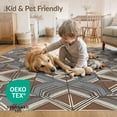 thumbnail image 4 of ODIKA 9'x12' Washable Area Rug Mosaic Interlocking Motif Livingroom Playroom Brushstroke Abstract Boho Refined for Master Suite, California King, Under Bed, Non-Shedding, Easy Care, 4 of 7
