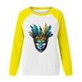 thumbnail image 5 of Craaazy Women's Long-Sleeve Loose Pullover Tops- Casual Mardi Gras Printed Crewneck Sweatshirts Gifts, 5 of 6