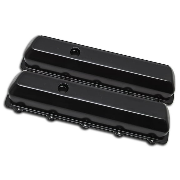 FOR 1964-1980 OLDSMOBILE 330-350-400-425-455 V8 STEEL VALVE COVERS - BLACK
