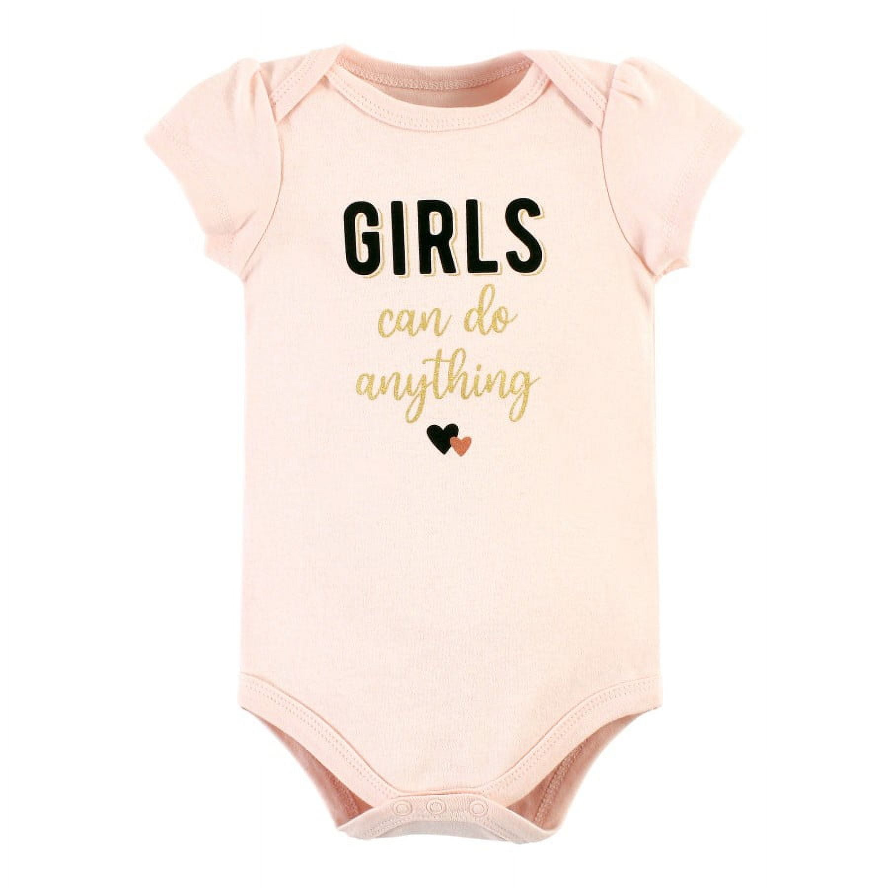 Hudson Baby Short Sleeve Bodysuits, 5-Pack, Newborn- 24 Months