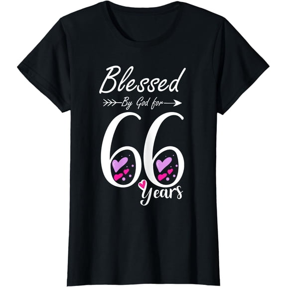 66th Birthday Tee Gift and Blessed for 66 Years Birthday T-Shirt