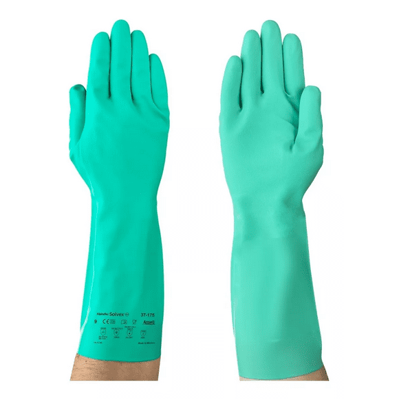 Guantes Solvex Ansell Nitrilo Verde 37-175 Talla 9 Paq. 12 pzas.