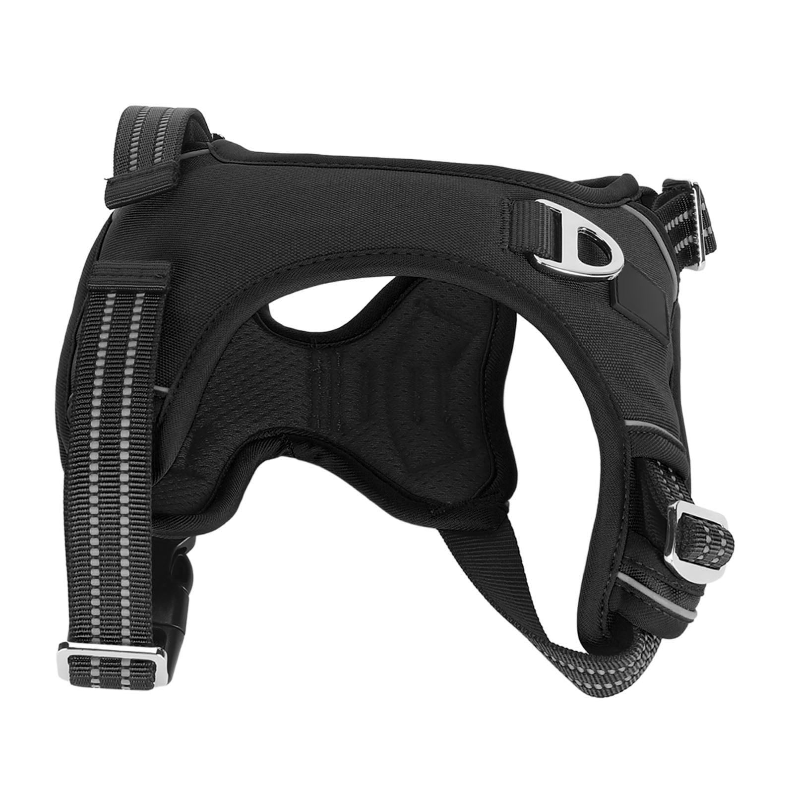 Rupoun Pet Sports Harness Adjustable Dog Chest Harness Lightweight Breathable Dog Vest for Running Walking Training Black 11.81 inches / 30 cm