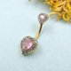 thumbnail image 4 of Belly Rings 316L Surgical SS PVD Plated Multicolor Heart CZ Navel Piercing Shiny Belly Button Rings, 4 of 4