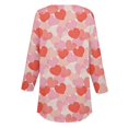 thumbnail image 4 of GILIGEGE Women's Valentine Tops Long Sleeve Shirts V Neck Hearts Floral Tunic Curved Hem Spring Casual Blouse,Henley Shirts for Women,3/4 Sleeve Shirts Fall Fashion Cute Work Outfits Clothes, 4 of 5