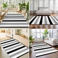 thumbnail image 4 of Area Rugs 2.7'x5', Black Gray Striped Carpet Runner Indoor Outdoor Rugs Home Decor Aesthetic, Farmhouse Stripe Art Non Slip Mats Washable Accent Rug for Living Room Bedroom, 4 of 8
