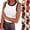 16# Cow Pattern, variant on Tank Tops for Women Solid Color Ribbed Crewneck Slim fit Shell Trim Summer Casual Going Out Shirts Sleeveless Red XL