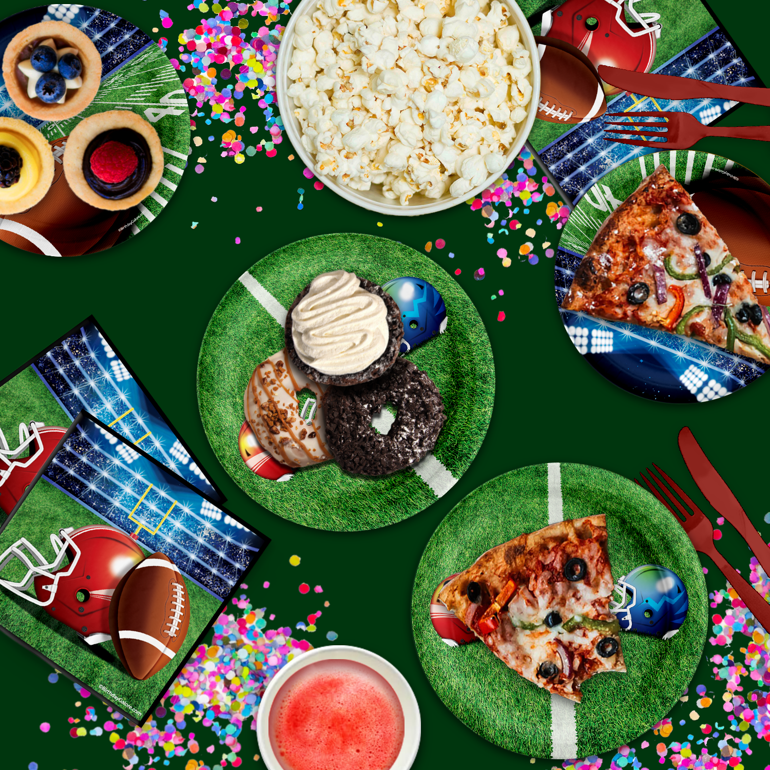 Birthday Galore Sunday Football Party Party Tableware Set Includes Plates Napkins | Kit for 24