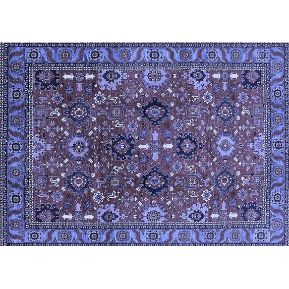 Ahgly Company Indoor Rectangle Oriental Blue Industrial Area Rugs, 2' x 3'