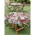 thumbnail image 5 of Outdoor Tablecloth with Umbrella Hole Zipper Pink Spring Floral Round Tablecloth 54" Waterproof Outside Table Cloth Farmhouse Flowers Botanical Butterfly Patio Table Cover Tablecloths for Picnic, 5 of 8