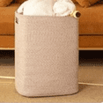 thumbnail image 6 of Laundry Hamper, Rectangle Cotton Laundry Basket with Handles, Large Blanket Basket for Living room, Woven Drative Storage for Toys,Clothes,Pillows-16x13x22in-Brown variegated, 6 of 6