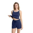 thumbnail image 4 of MINTREUS Womens Sleeveless Pajamas Set Casual Sleepwear Sets Tank Top and Shorts 2 Piece Loungewear, 4 of 8