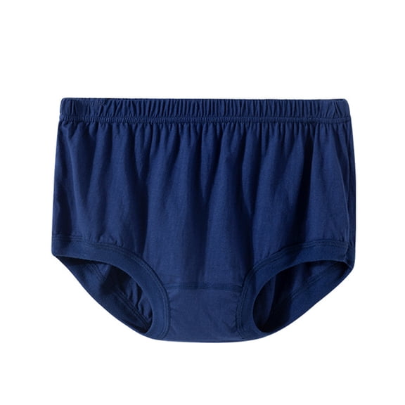 Soft Breathable High Waisted Briefs Men's Supportive Daily Underwear Bottoms Navy L