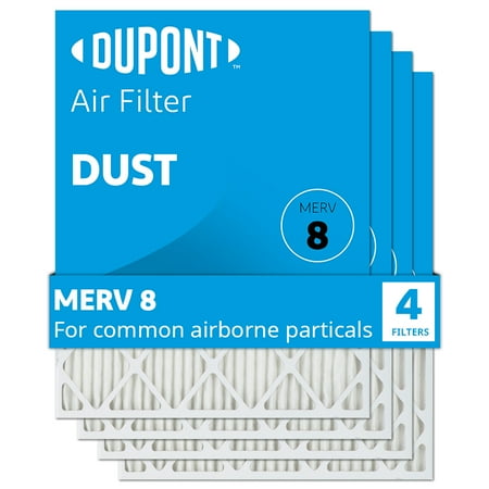 

DuPont Dust Air Filter 15.25x15.25x1 (Actual Size) MERV 8 (4 Pack)