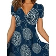 thumbnail image 2 of Gvmfive Women Boho Floral Print Short Sleeve Swing Dress Summer Party Beach Casual Midi Dress, 2 of 4