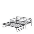 thumbnail image 5 of UHOMEPRO Metal Twin Daybed with Adjustable Trundle, Twin Size Daybed Sofa Bed with Pop Up Trundle, 2 Beds Design Sleeper Bed Frame for Guest Room and Living Room, Black, 5 of 12