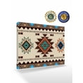 thumbnail image 2 of Boho Southwest Wall Art for Living Room,Canvas Picture Wall Decor for Bathroom Bedroom,Farmhouse Aztec Tribe Brown Blue Plaid Painting Artwork for Office Kitchen Hallway Dining Room Decor 12"x16", 2 of 8