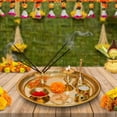 thumbnail image 6 of Hashcart¬Æ Brass Puja Thali Set (8.75 Inch, Medium) - Puja Thali Aarti Thali for Home Mandir, Temple | Diwali Decoration, Diwali Thali, 6 of 6