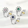 thumbnail image 5 of K-KED Fashion 925 Silver Filled Ring Women Flower Cubic Zircon Wedding Delicate Jewelry Sz 6-10-Adjustable-Silver#7, 5 of 9