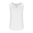 thumbnail image 4 of Ohufall Tank Tops for Womens Summer Casual Solid Color Pullover Keyhole Neckline Sleeveless Tees Fashion Loose-fitting Pleated Sleeveless Tops, 4 of 5