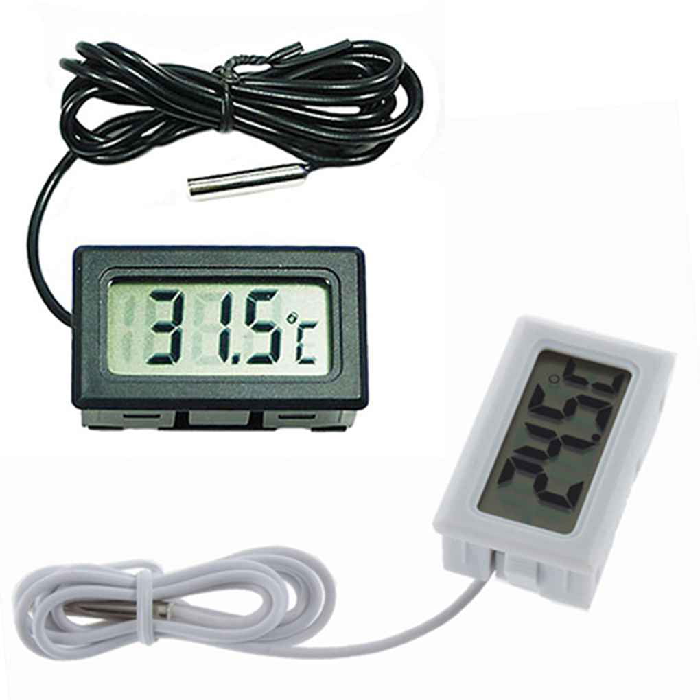 2x Black 2x White Thlevel 4x Digital LCD Thermometer Temperature Monitor with External Probe for Fridge Freezer Refrigerator Aquarium 
