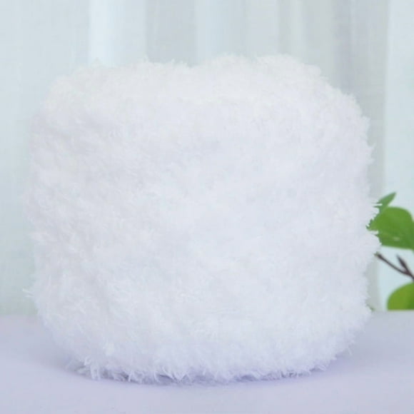 suxuMhao Coral Velvet Thick Yarn, 95g/1 Roll - 3 Ply ,Soft Yarn, 10S Yarn Count, - Crochet Yarn for weave Scarves, Hats, Sweaters - 100% Polyester,Soft and skin friendly,white